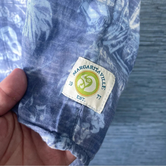 Jimmy Buffet Margaritaville Men’s Hawaiian Short Sleeve Button Down Shirt Medium - Picture 2 of 5